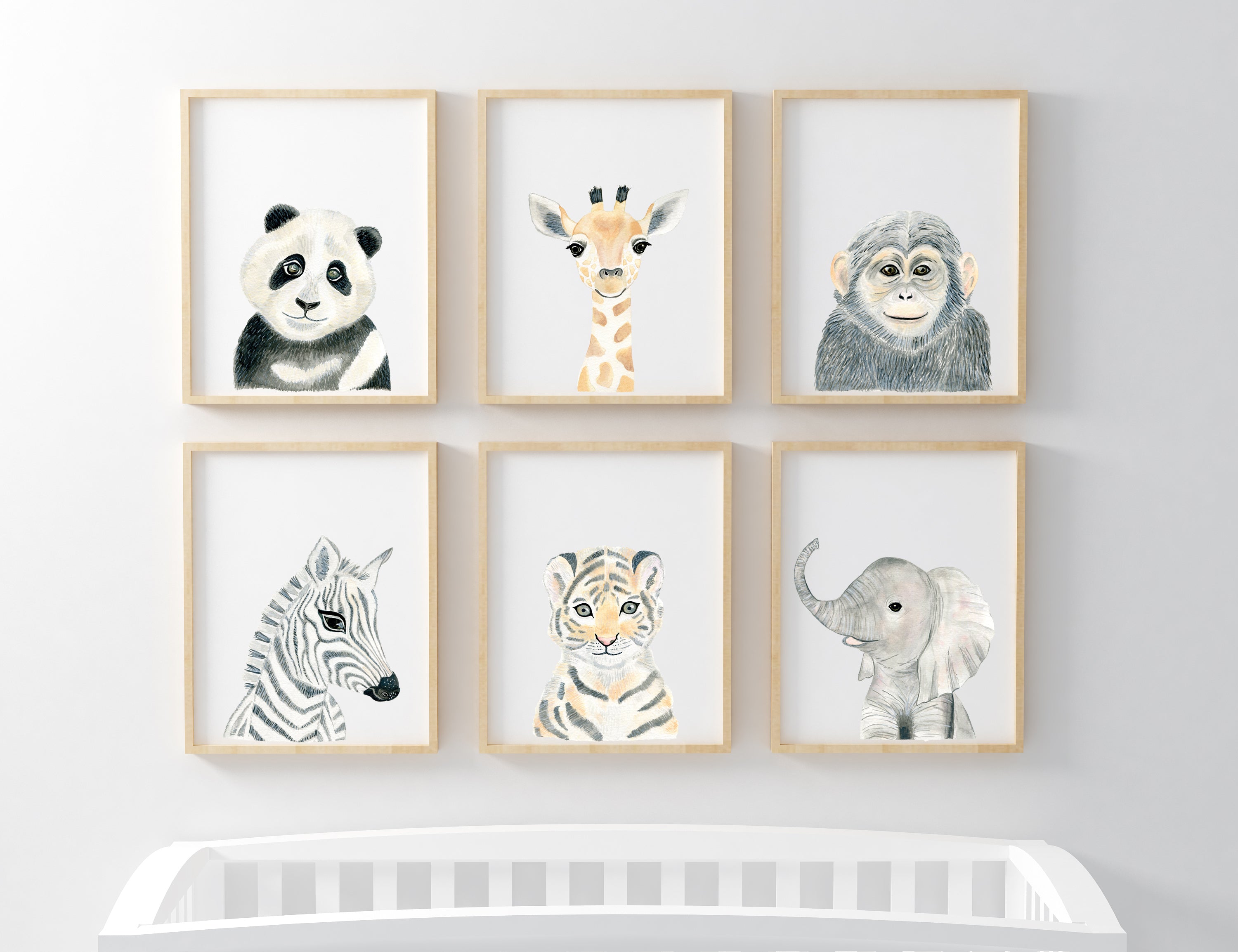 Baby Monkey - Safari Animals Nursery - The Small Art Project - Modern Nursery Prints