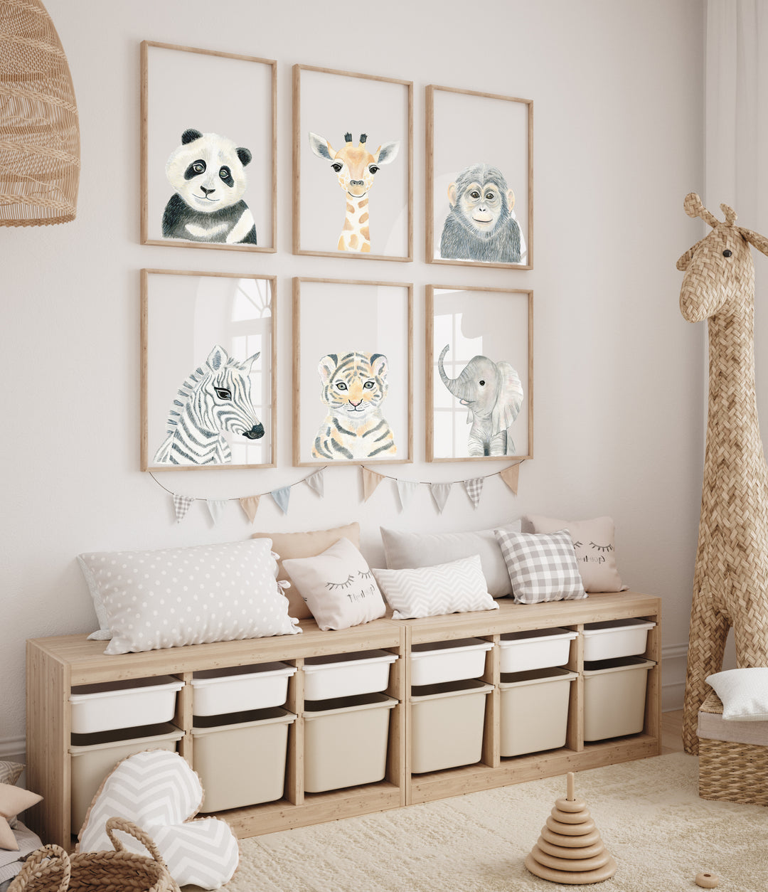 Baby Monkey - Safari Animals Nursery - The Small Art Project - Modern Nursery Prints