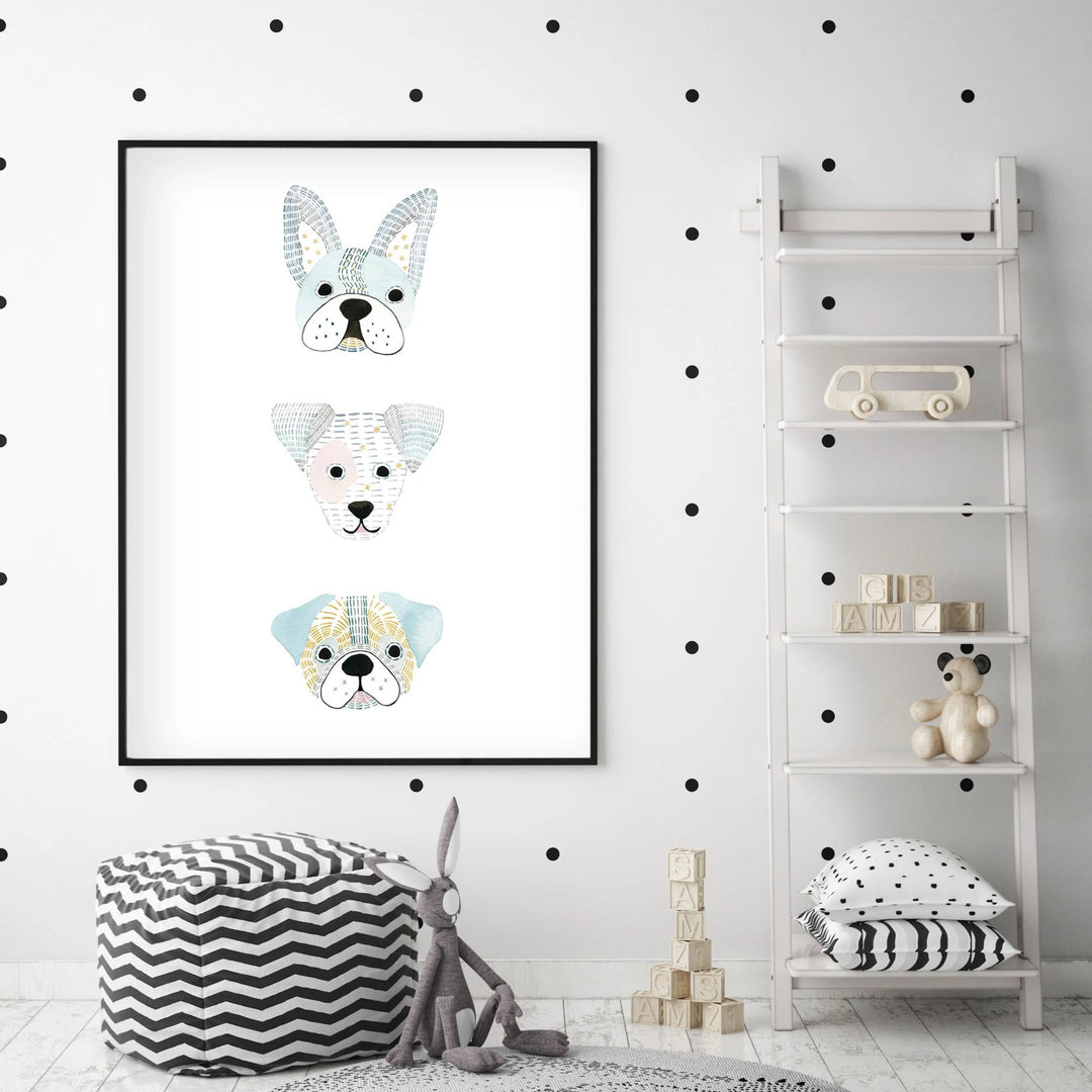 Puppy Friends - Dog Nursery Wall Art - The Small Art Project