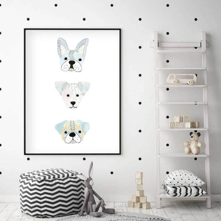 Puppy Friends - Dog Nursery Wall Art - The Small Art Project