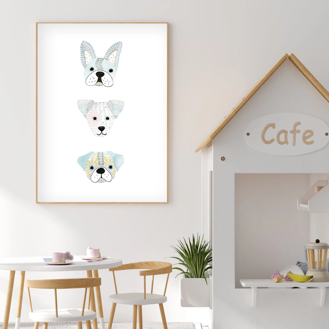 Puppy Friends - Dog Nursery Wall Art - The Small Art Project