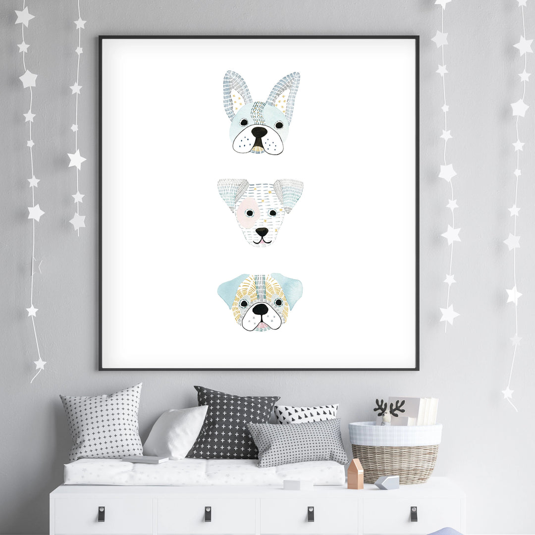 Puppy Friends - Dog Nursery Wall Art - The Small Art Project