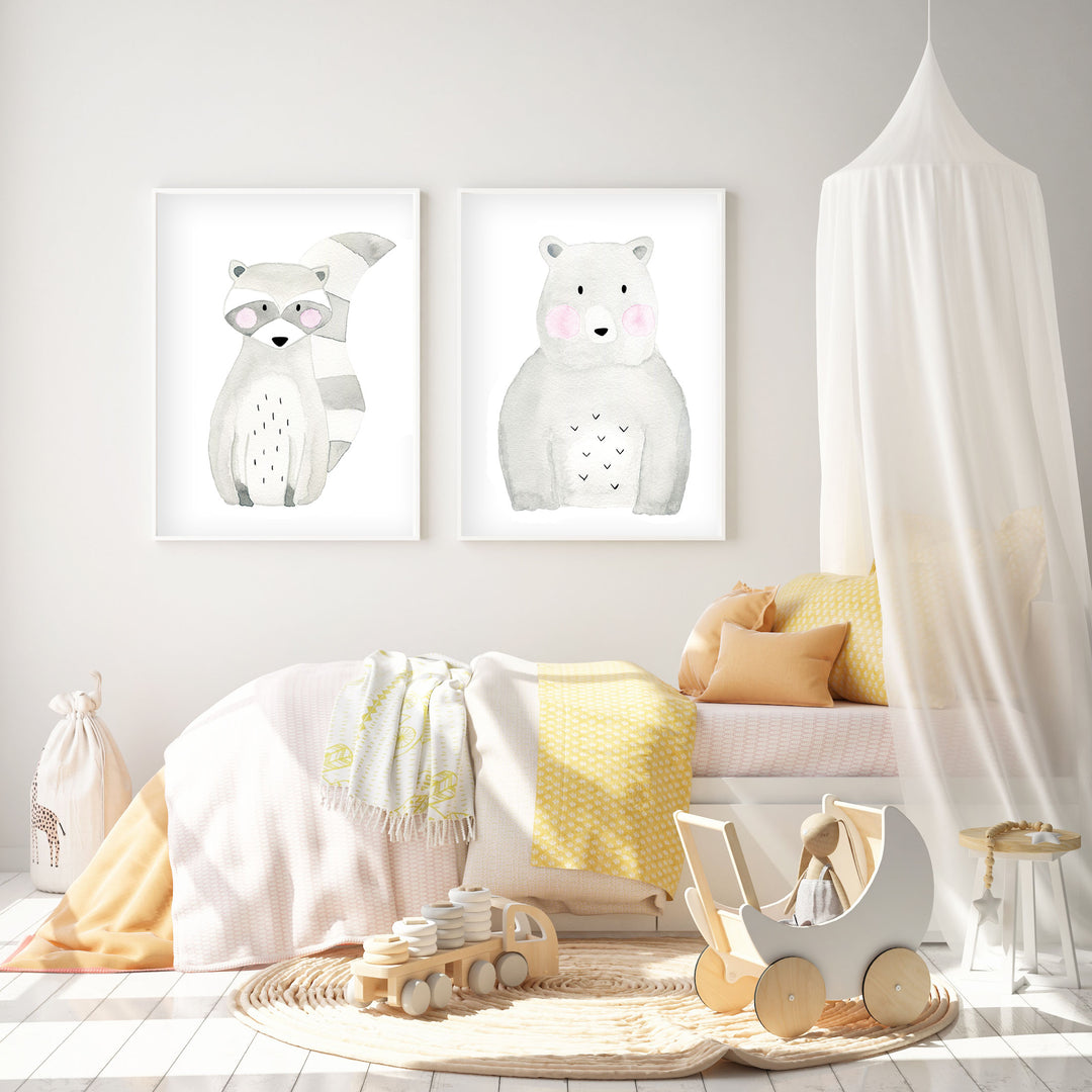 Bear - Woodland Nursery wall art - The Small Art Project