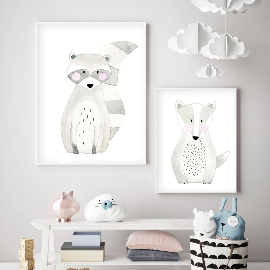 Honey Badger - Woodland Nursery Wall Art - The Small Art Project