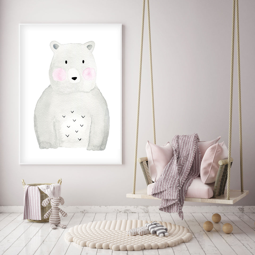 Bear - Woodland Nursery wall art - The Small Art Project