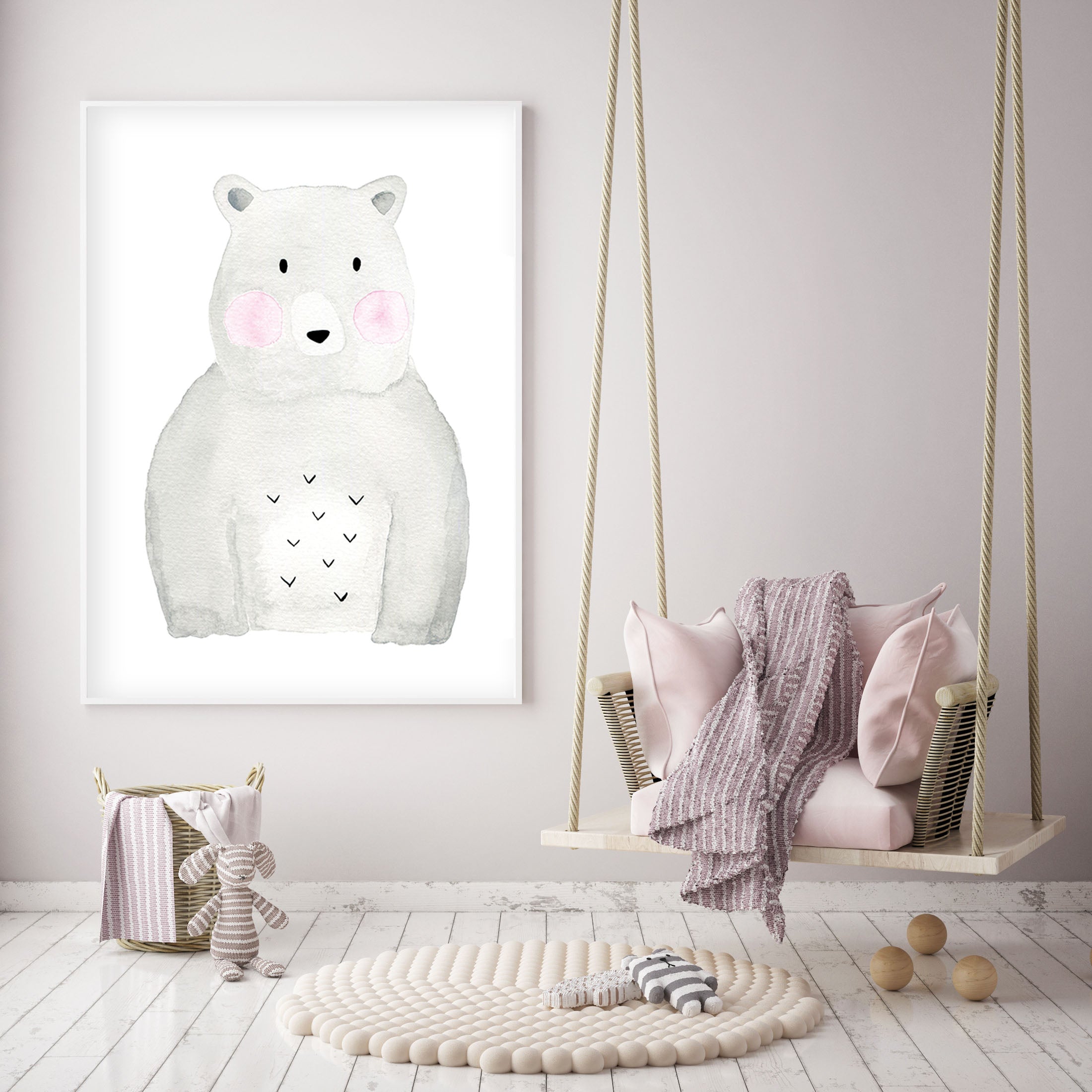Bear - Woodland Nursery wall art - The Small Art Project