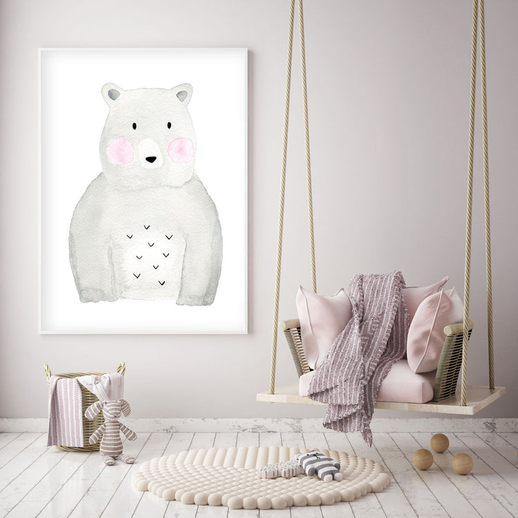 Bear - Woodland Nursery wall art - The Small Art Project