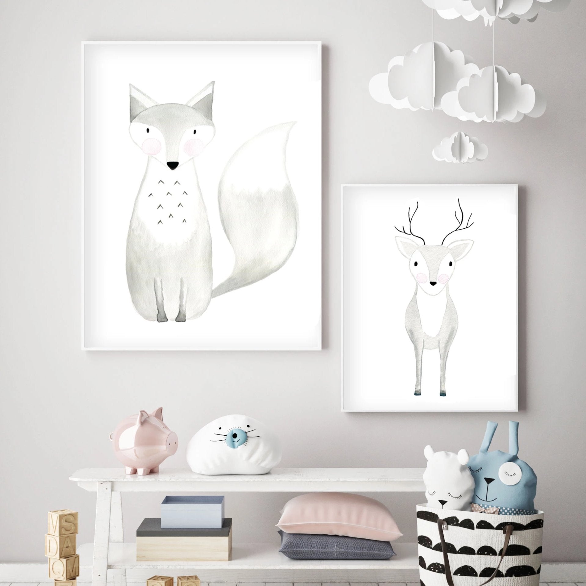 Deer Oh Dear - Woodland Nursery Wall Art - The Small Art Project