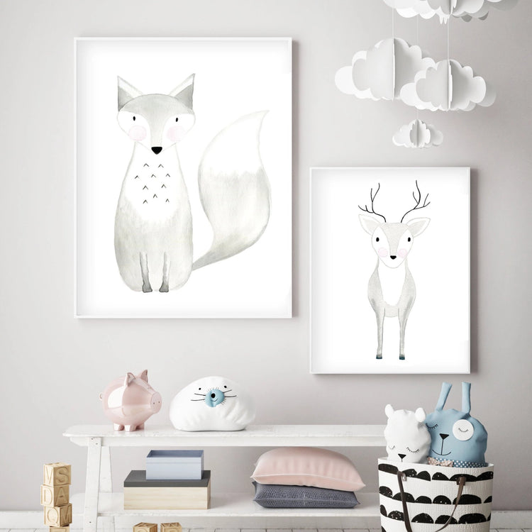 Deer Oh Dear - Woodland Nursery Wall Art - The Small Art Project