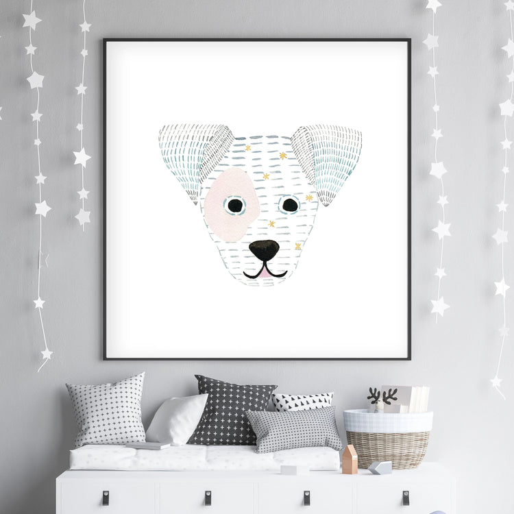 Alfredo Jack Russell - Dog Nursery wall art - The Small Art Project
