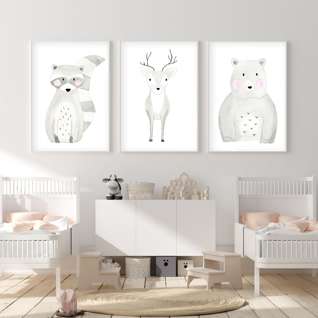 Bear - Woodland Nursery wall art - The Small Art Project