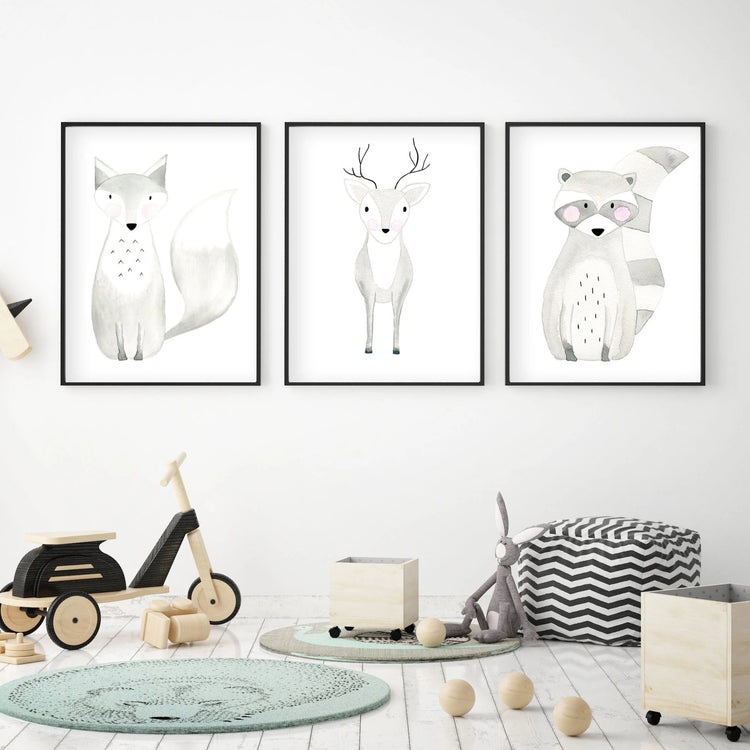 Rocky the Racoon - Woodland Nursery Wall Art - The Small Art Project