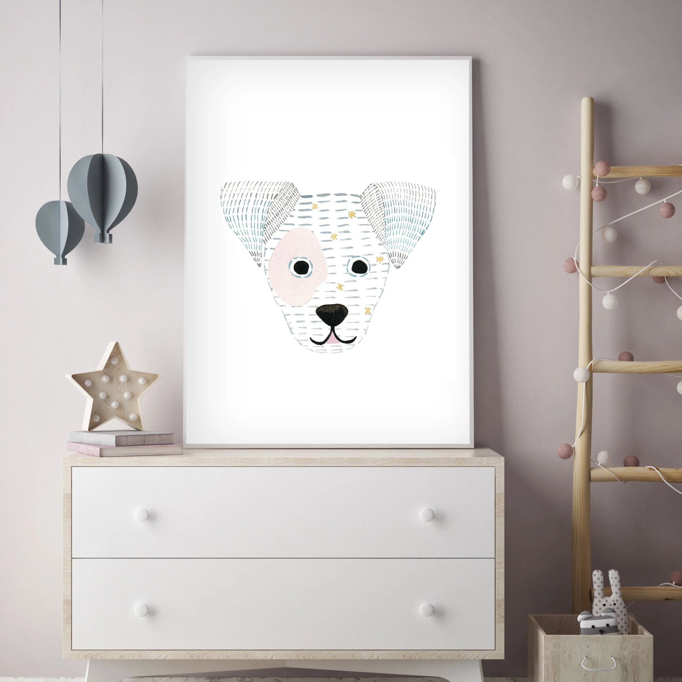 Alfredo Jack Russell - Dog Nursery wall art - The Small Art Project