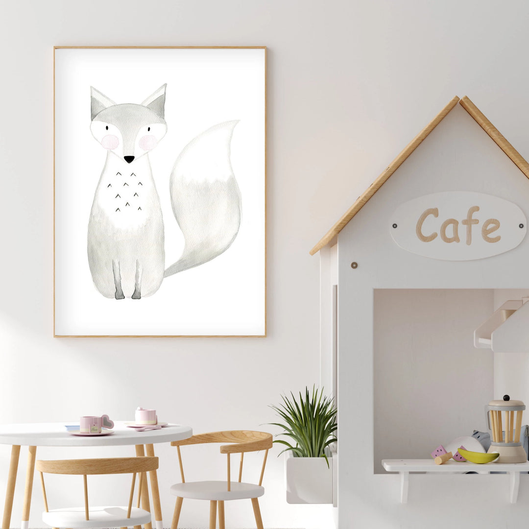 Witty the Fox- Woodland Nursery Wall Art - The Small Art Project