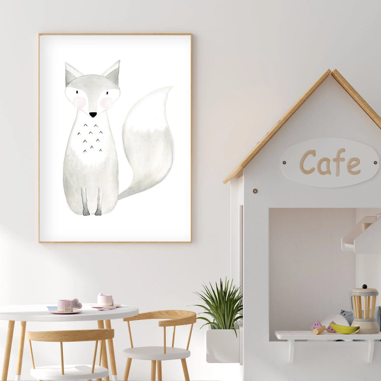 Witty the Fox- Woodland Nursery Wall Art - The Small Art Project