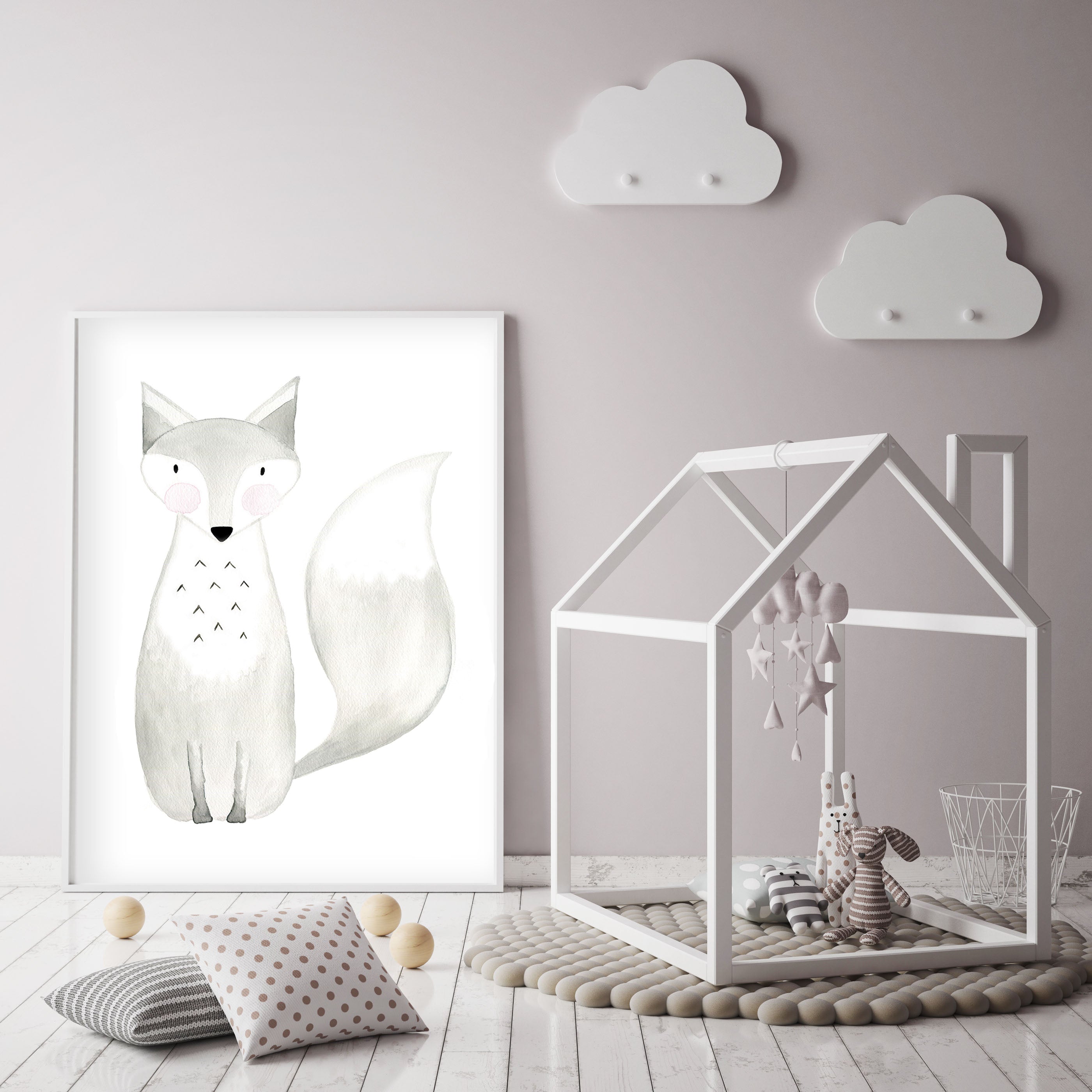Witty the Fox- Woodland Nursery Wall Art - The Small Art Project
