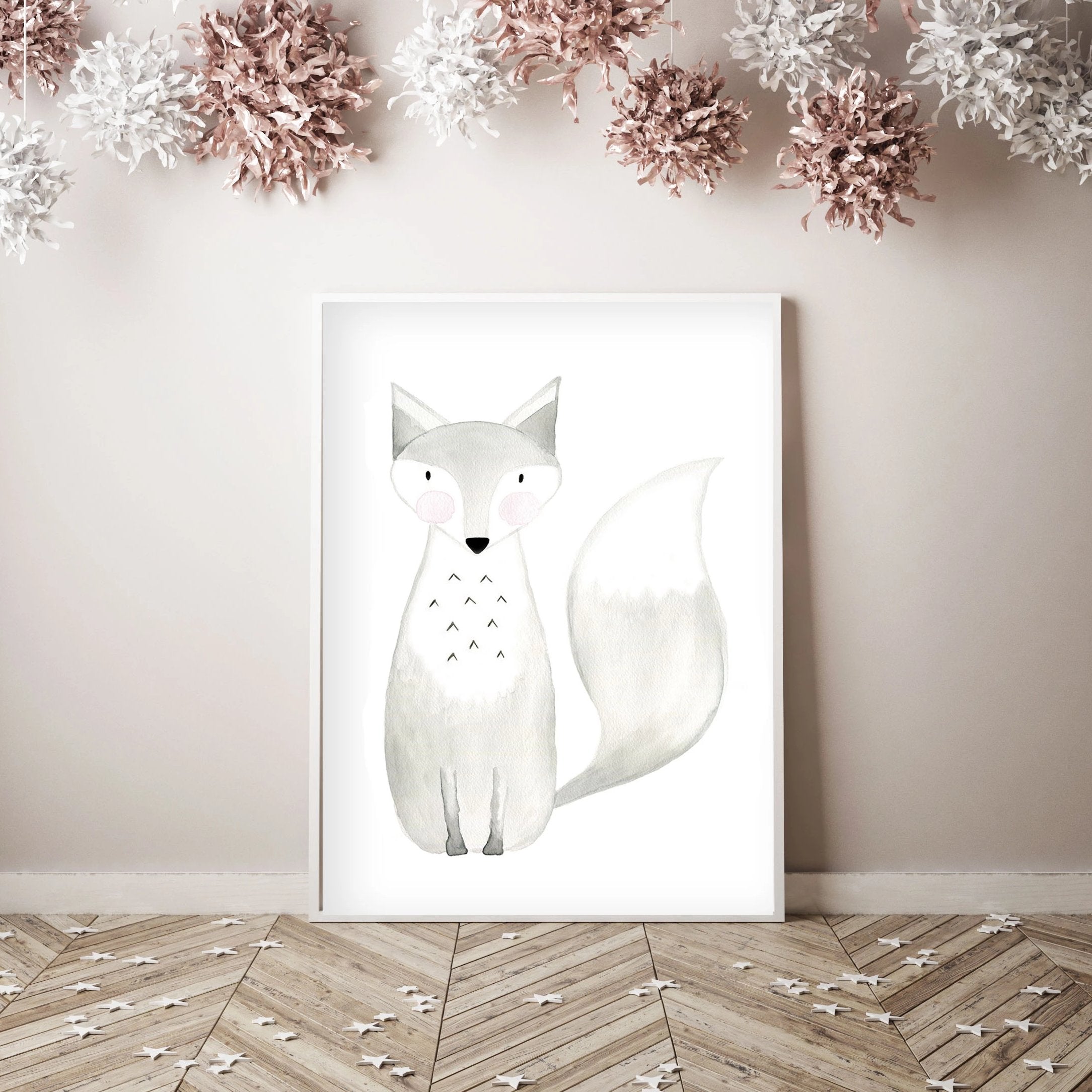 Witty the Fox- Woodland Nursery Wall Art - The Small Art Project