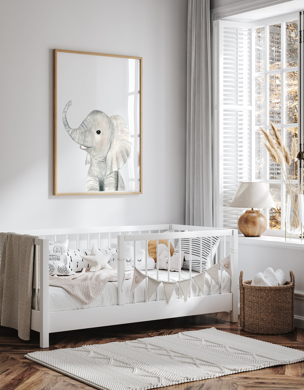 Baby Elephant - Safari Animals Nursery - The Small Art Project - Modern Nursery Prints
