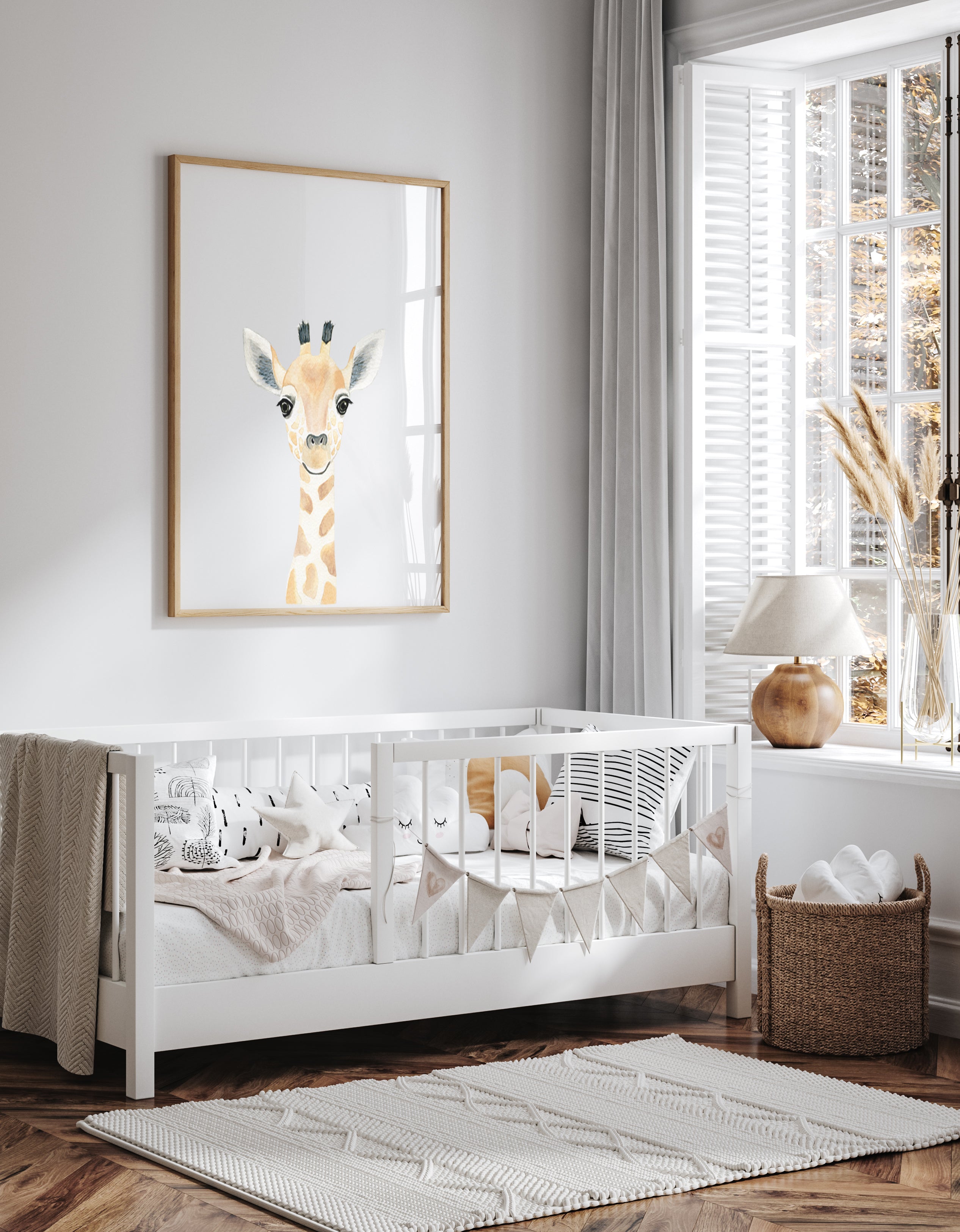 Baby Giraffe - Safari Animals Nursery - The Small Art Project - Modern Nursery Prints