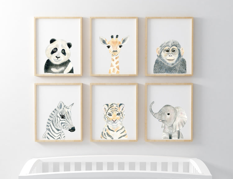Baby Elephant - Safari Animals Nursery - The Small Art Project - Modern Nursery Prints