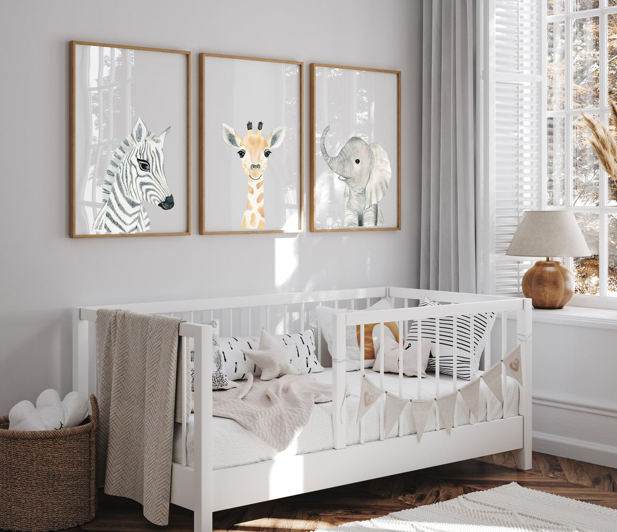 Baby Elephant - Safari Animals Nursery - The Small Art Project - Modern Nursery Prints