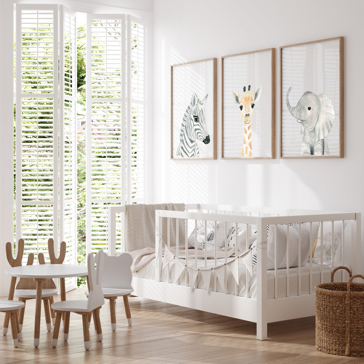 Baby Elephant - Safari Animals Nursery - The Small Art Project - Modern Nursery Prints