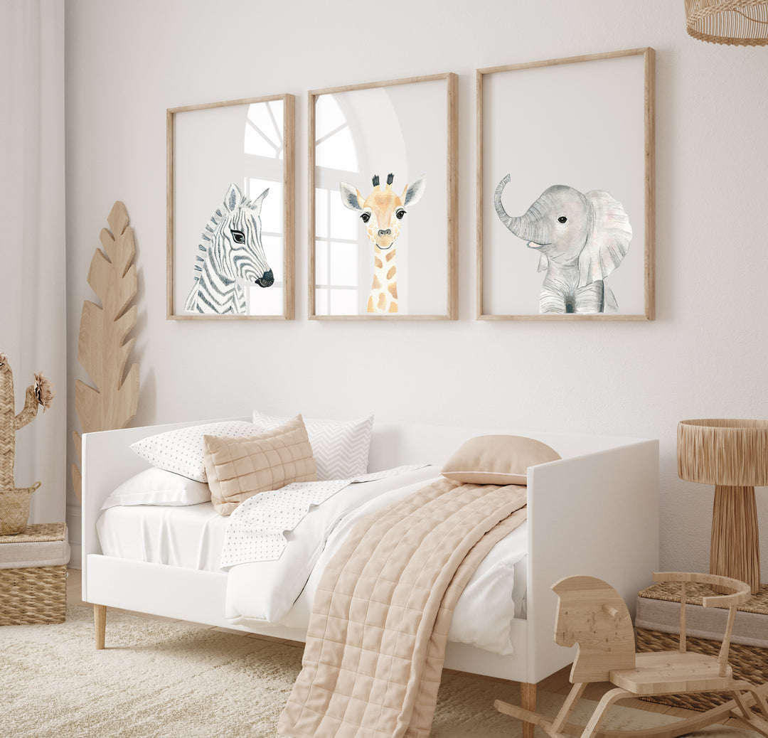 Baby Giraffe - Safari Animals Nursery - The Small Art Project - Modern Nursery Prints