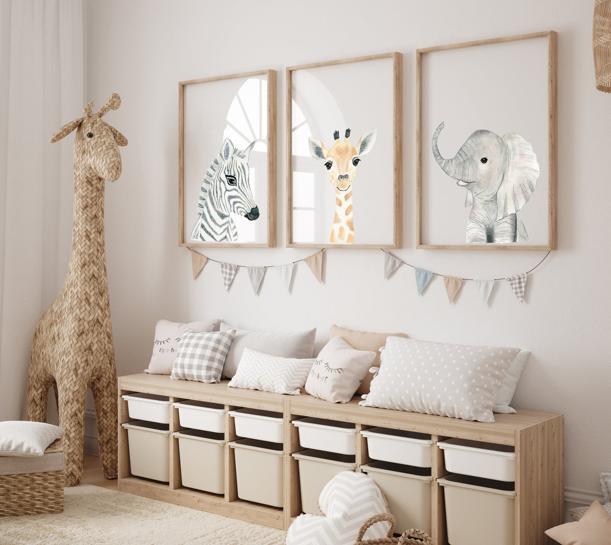 Baby Giraffe - Safari Animals Nursery - The Small Art Project - Modern Nursery Prints