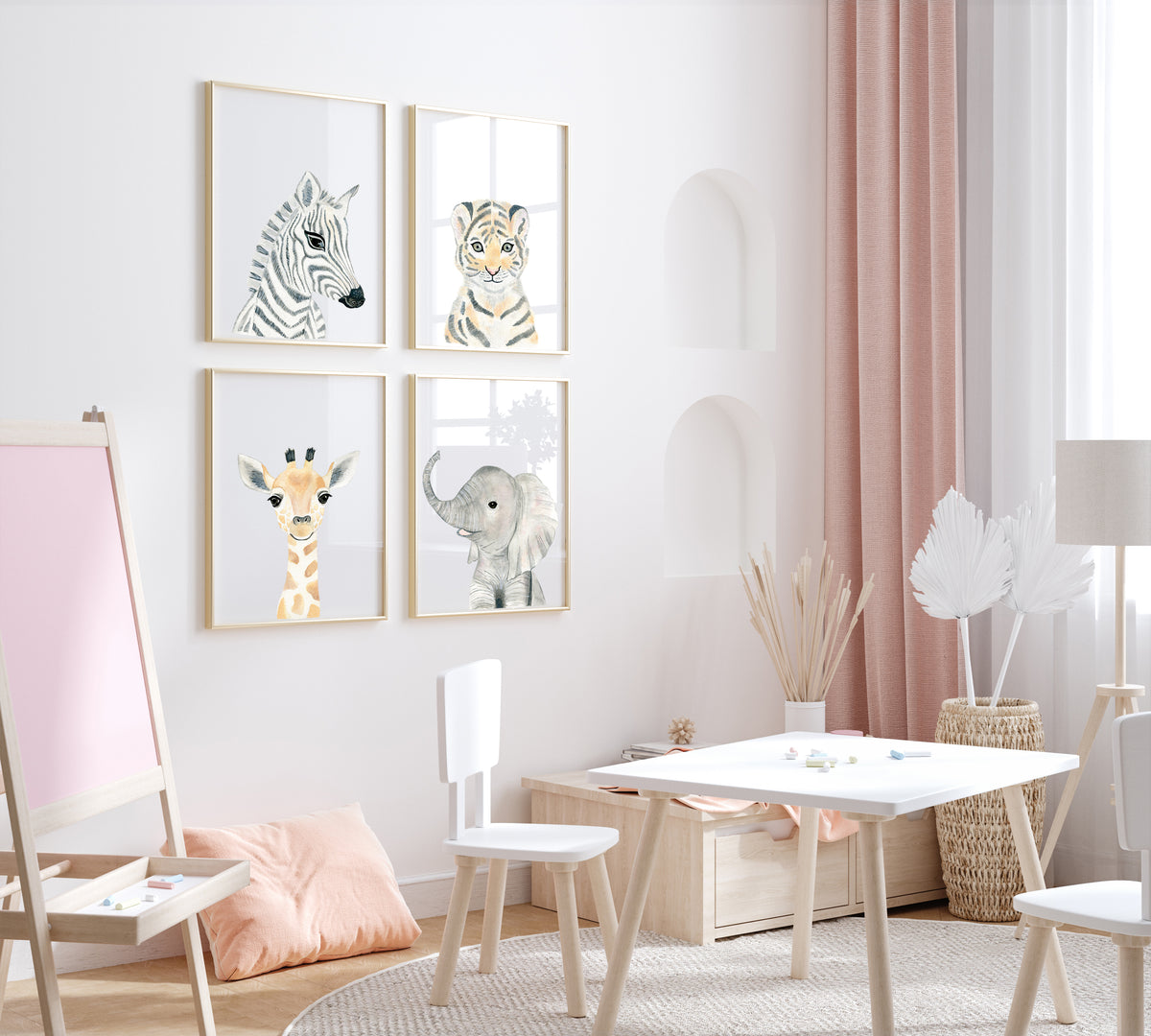Baby Elephant - Safari Animals Nursery - The Small Art Project - Modern Nursery Prints