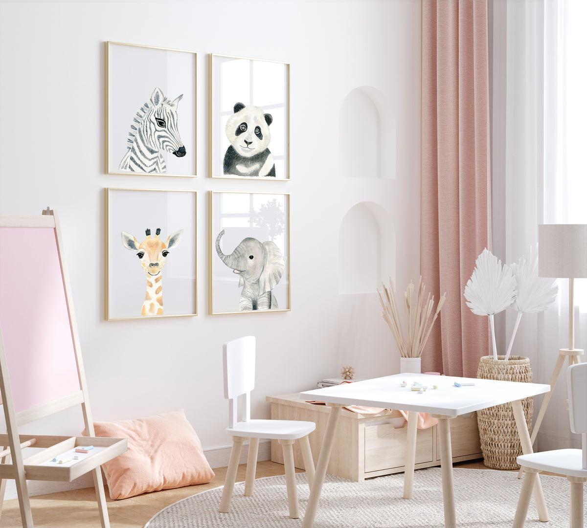 Baby Giraffe - Safari Animals Nursery - The Small Art Project - Modern Nursery Prints