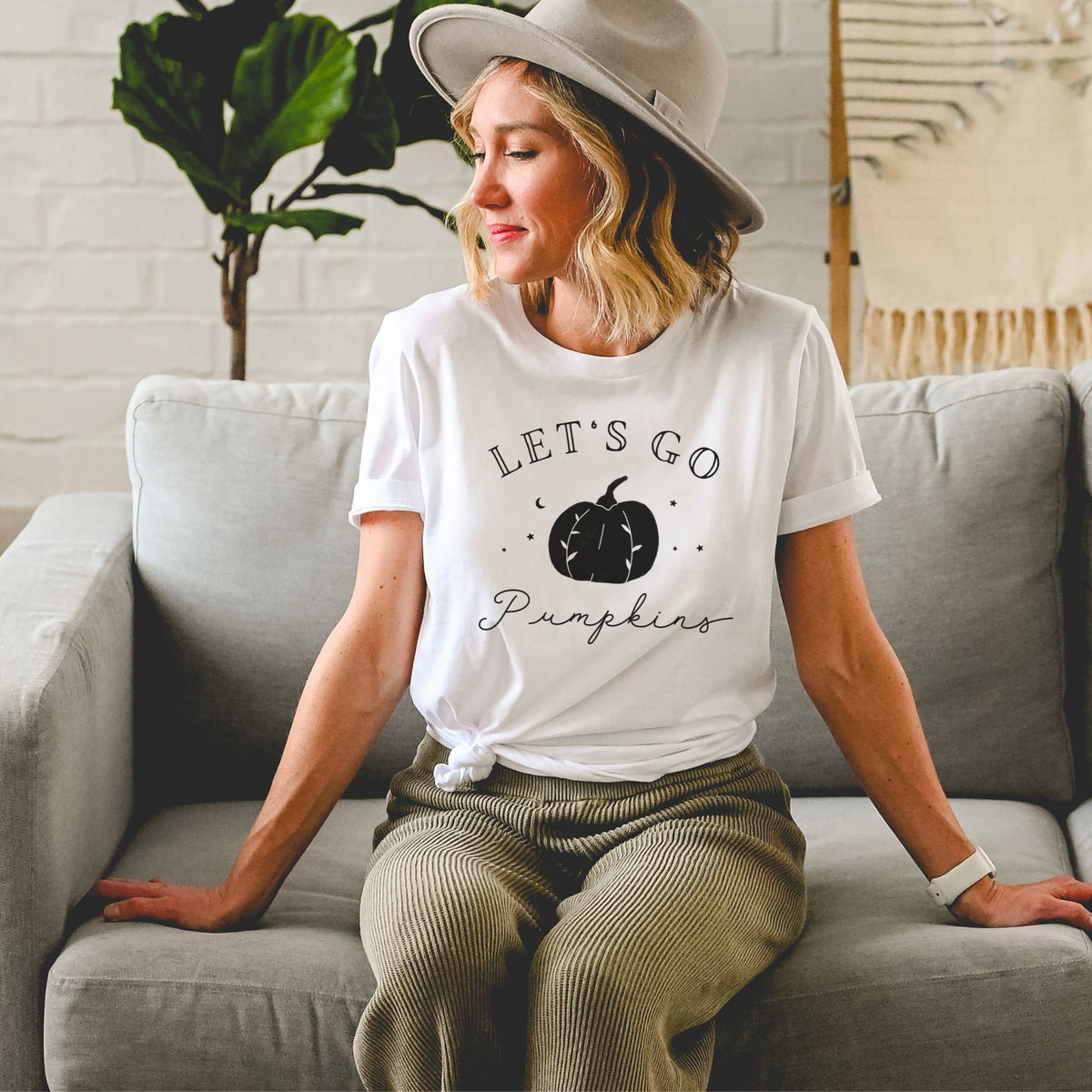 Let's Go Pumpkins - Women's Short Sleeve Tee - The Small Art Project - Modern Nursery Prints