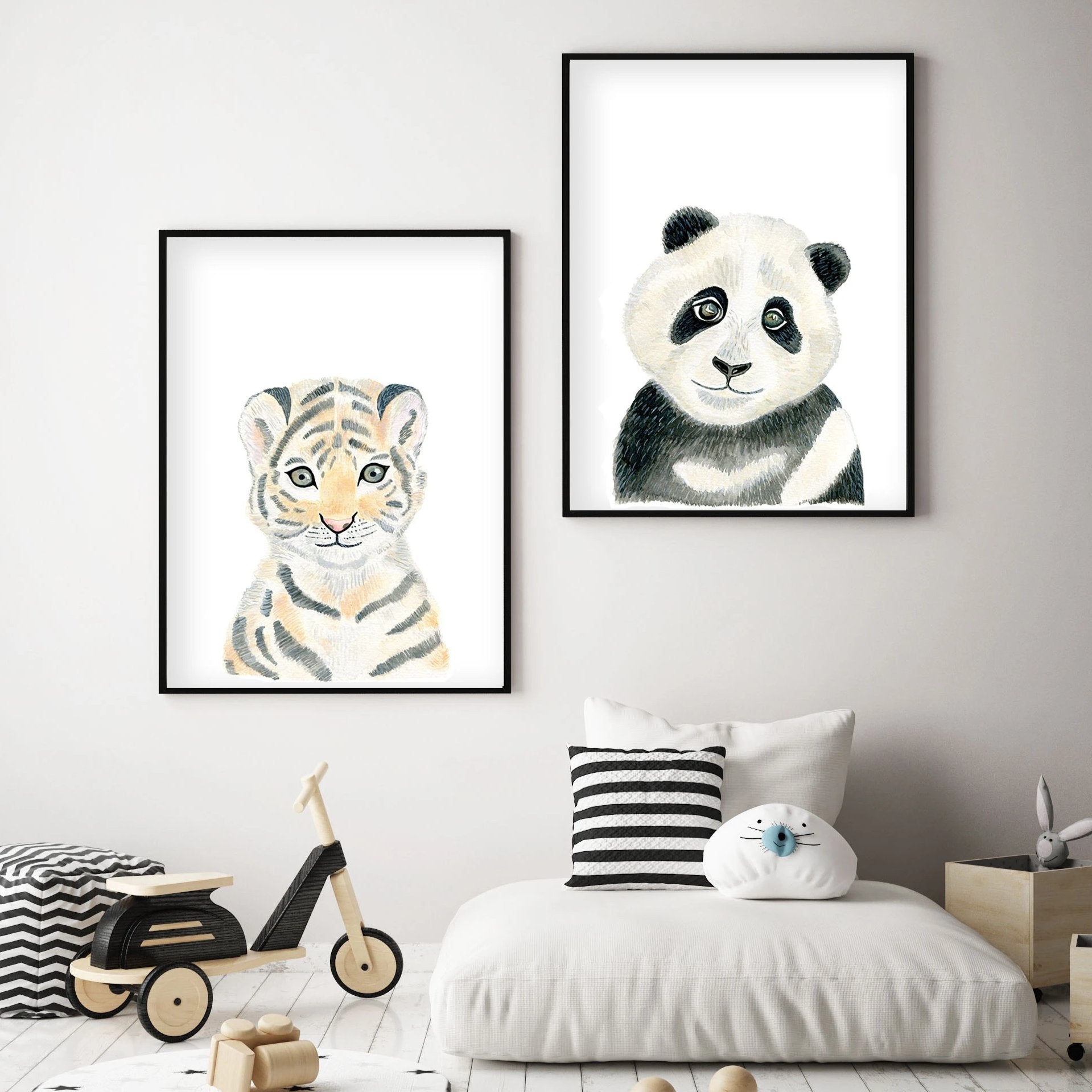 Baby Panda - Safari Animals Nursery - The Small Art Project