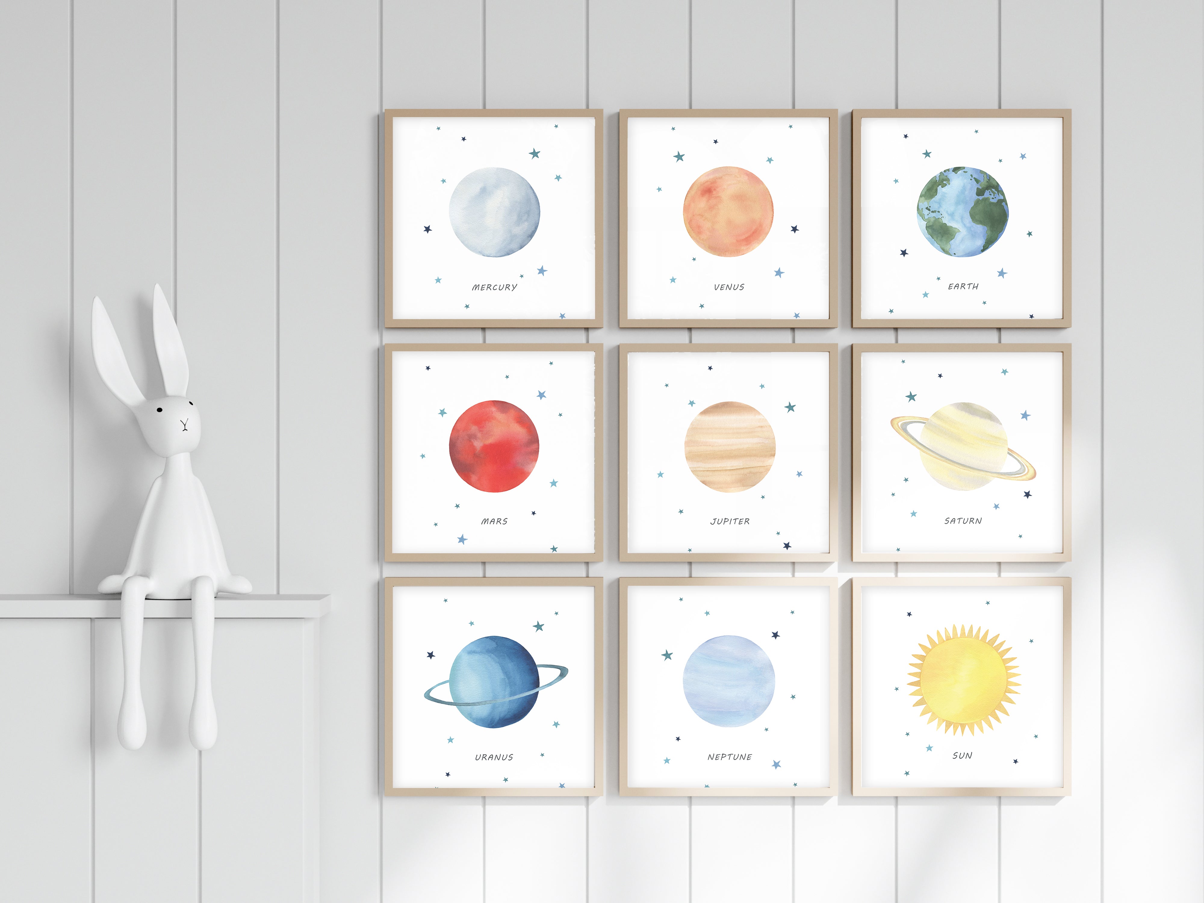 Planet Neptune Print - Outer Space Nursery - The Small Art Project - Modern Nursery Prints