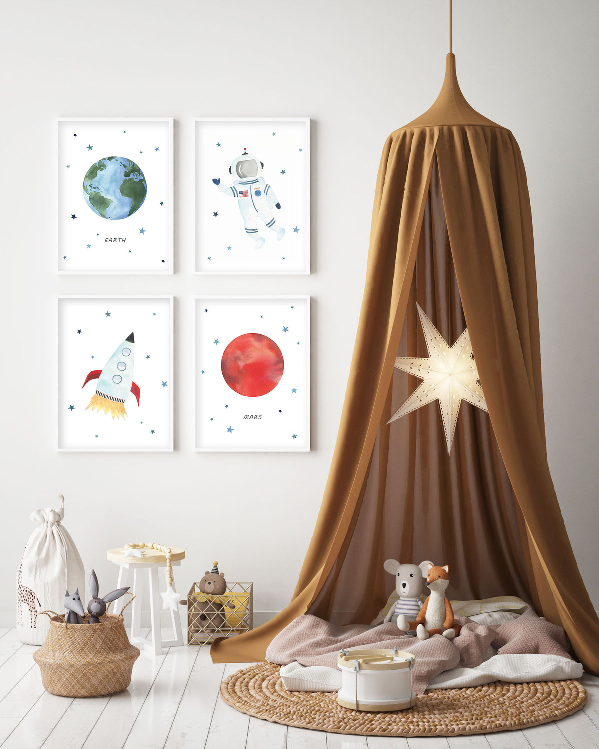 Planet Mars Print - Outer Space Nursery - The Small Art Project - Modern Nursery Prints