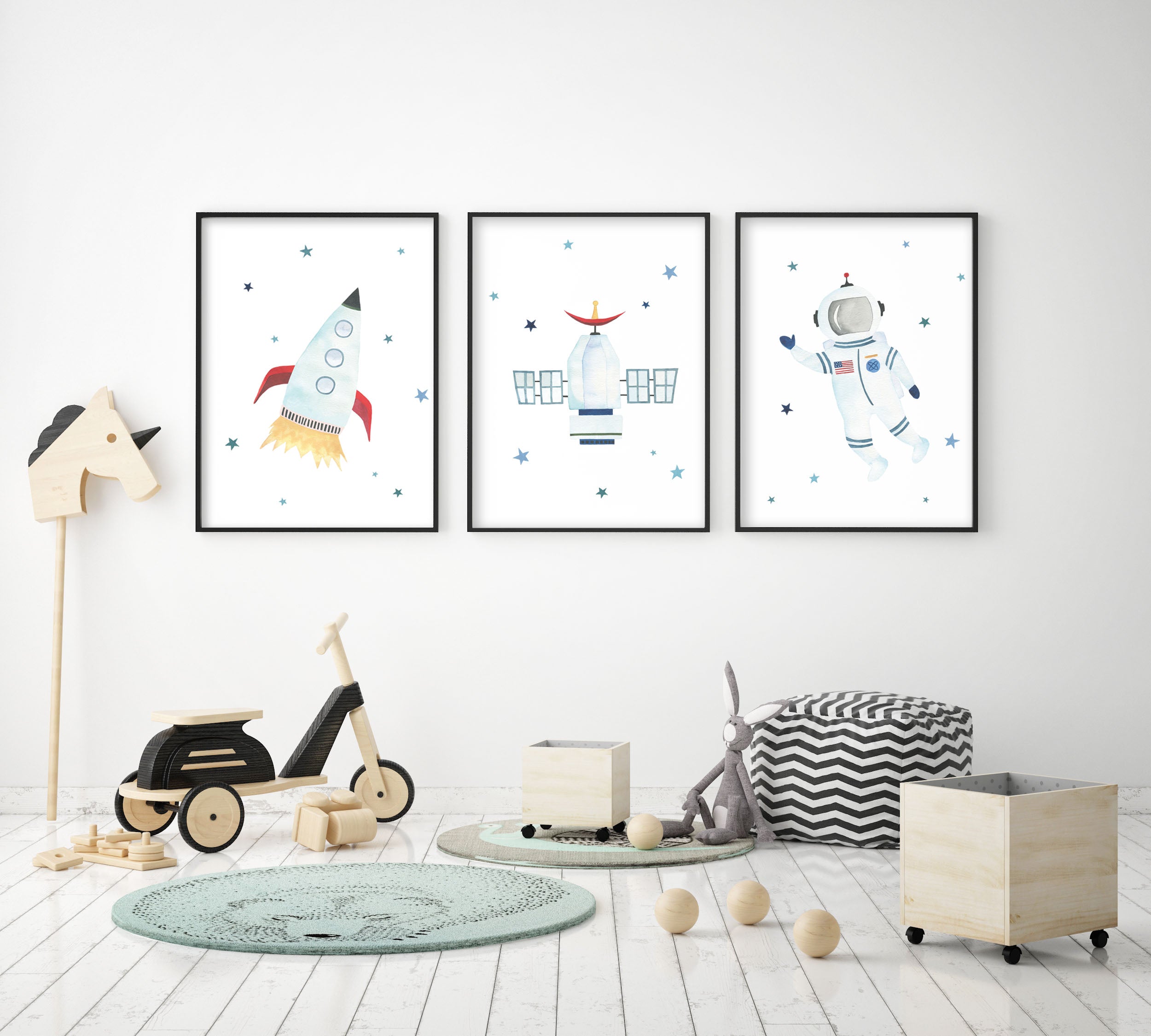 Astronaut Print - Outer Space Nursery - The Small Art Project - Modern Nursery Prints