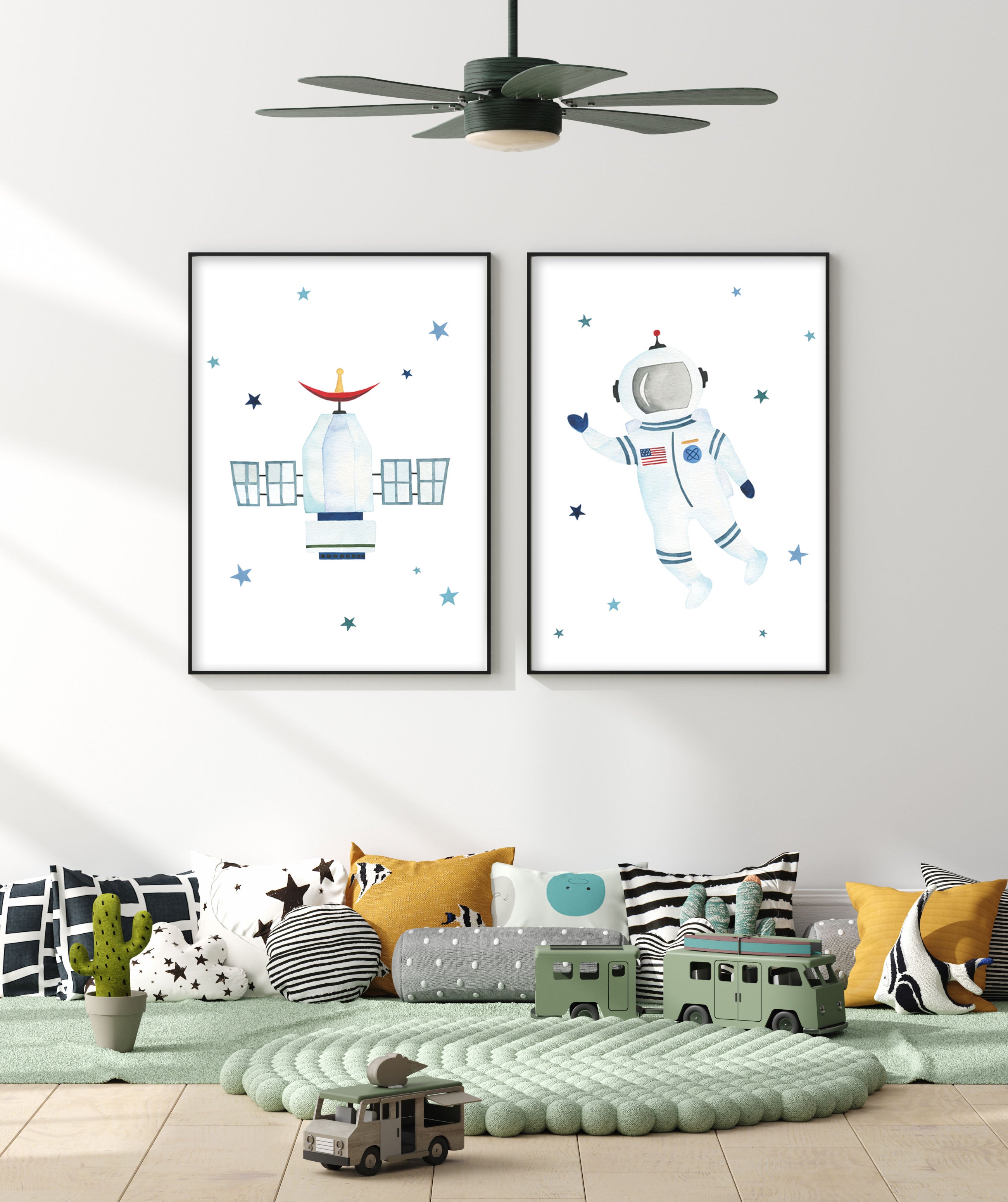 Satellite Print - Outer Space Nursery - The Small Art Project - Modern Nursery Prints