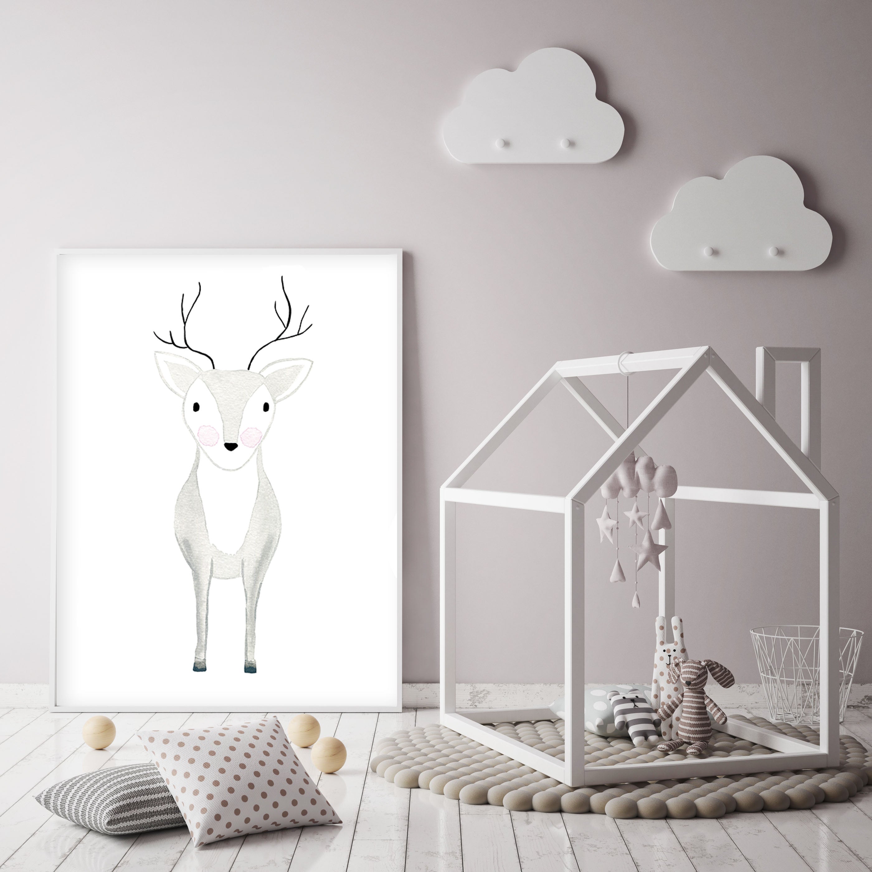 Deer Oh Dear - Woodland Nursery Wall Art - The Small Art Project