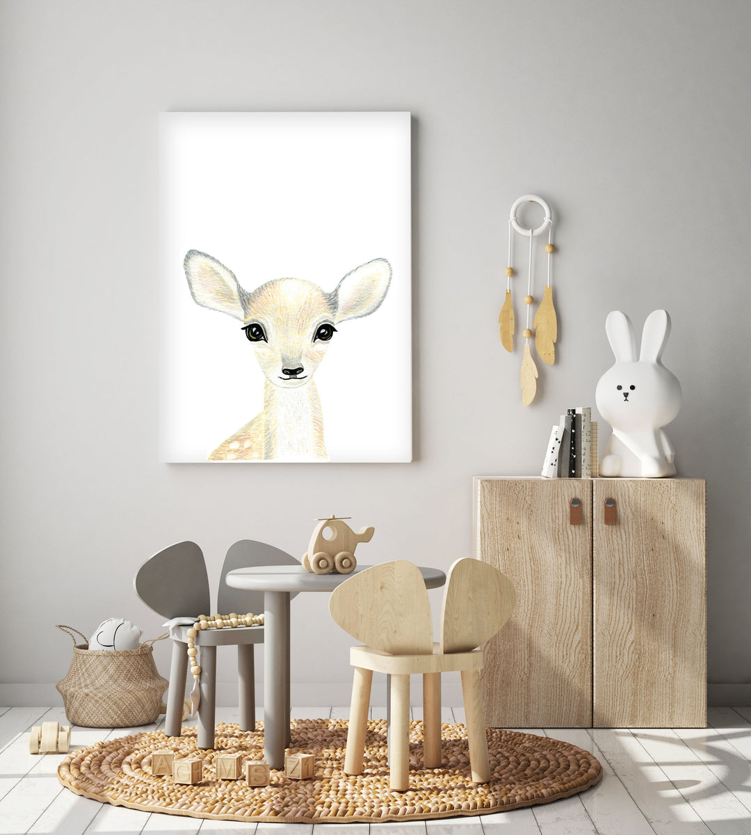 Baby Deer - Woodland Animals Nursery - The Small Art Project