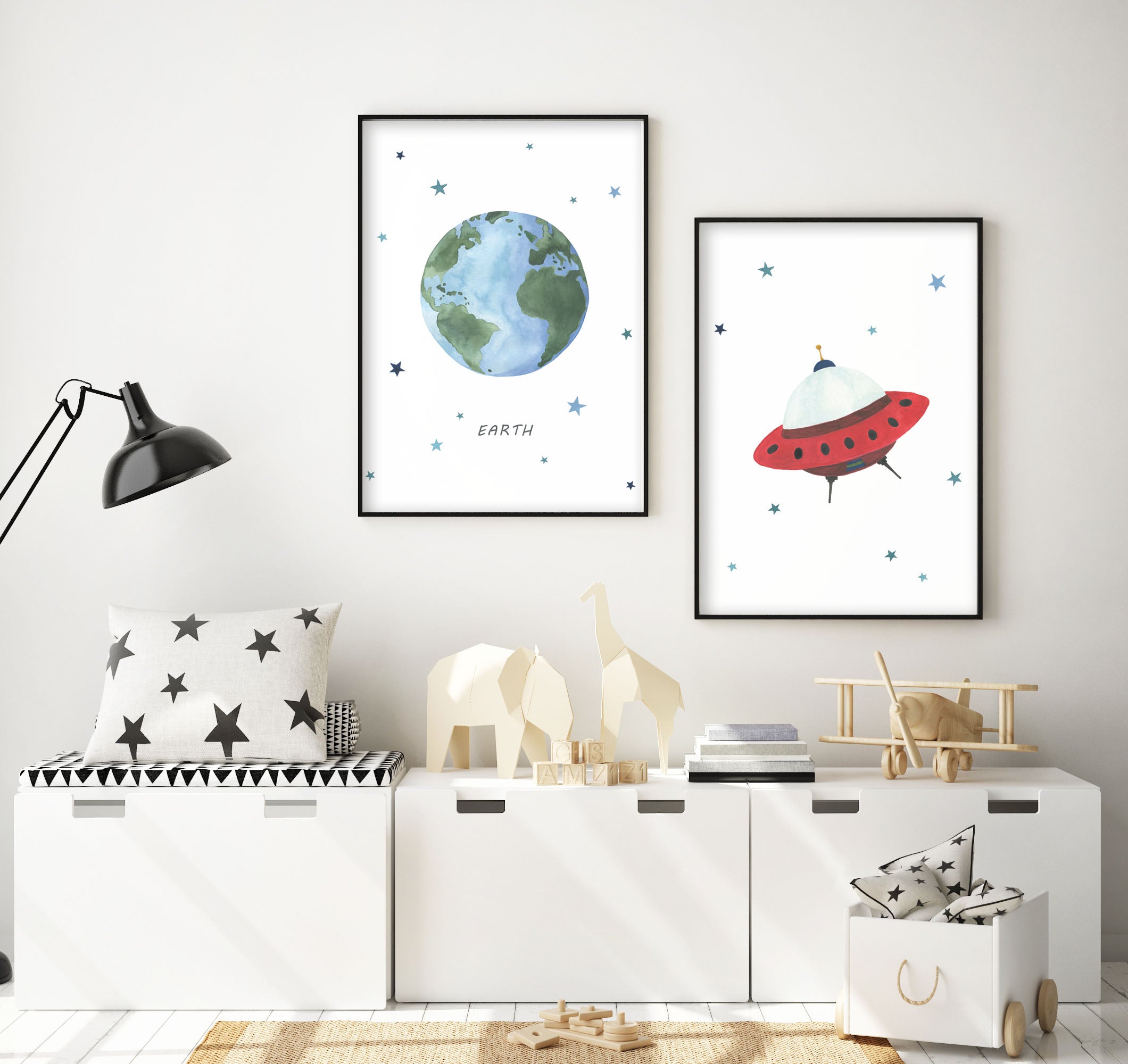 UFO Print - Outer Space Nursery - The Small Art Project - Modern Nursery Prints