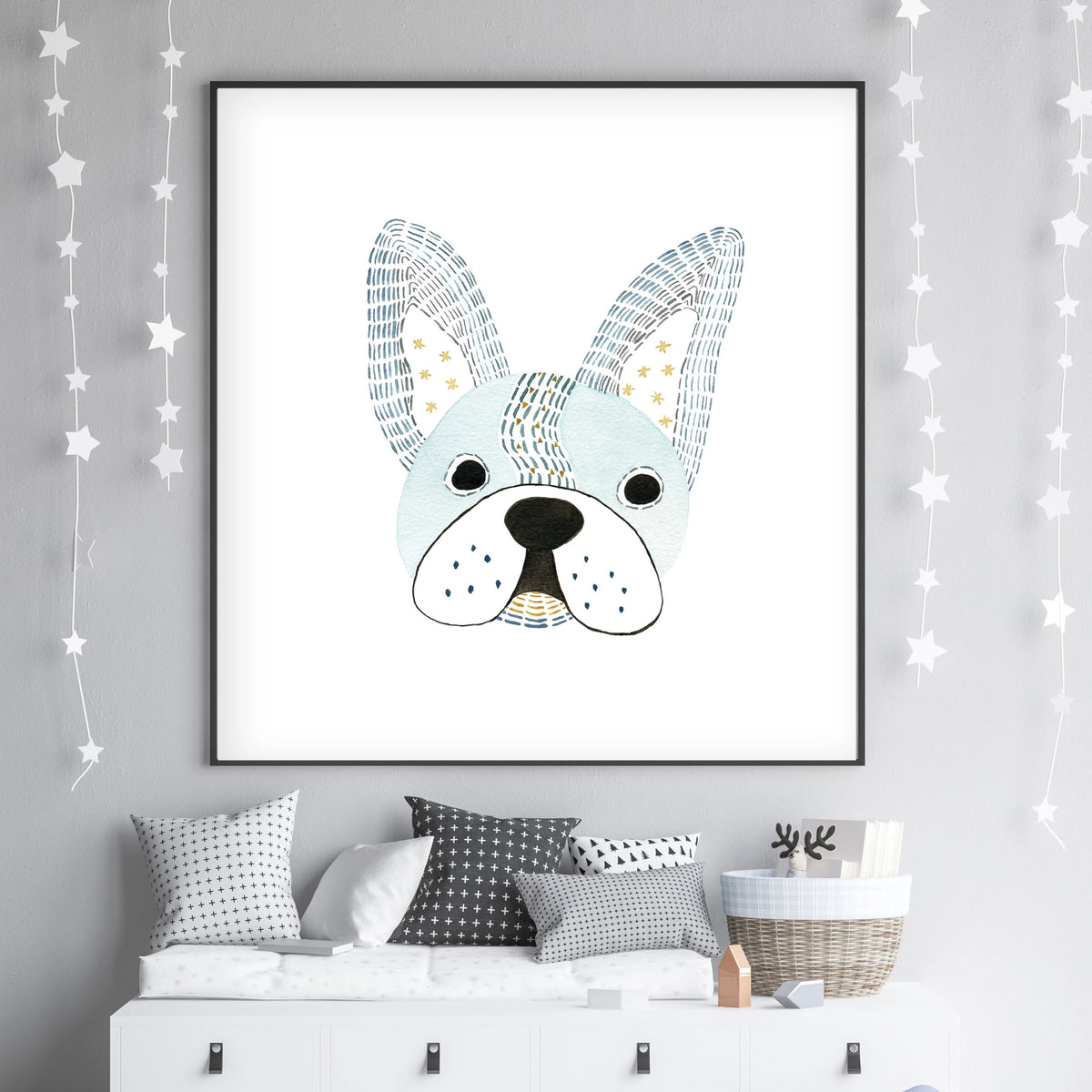 Pepe French Bulldog - Dog Nursery wall art - The Small Art Project
