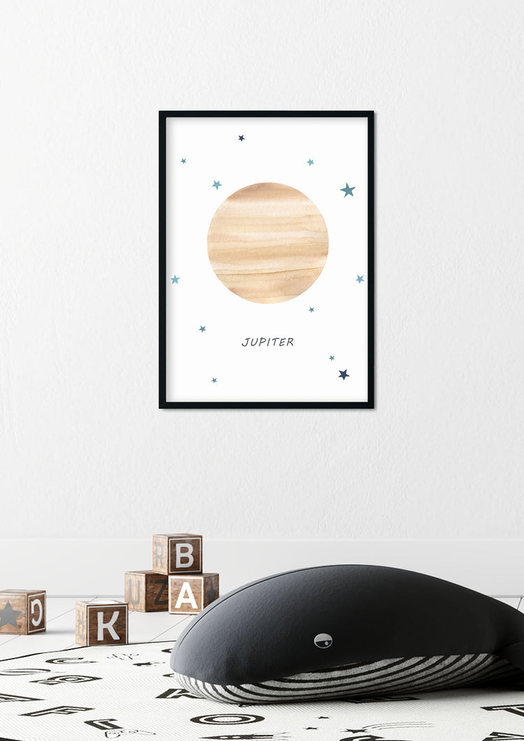 Planet Jupiter Print - Outer Space Nursery - The Small Art Project - Modern Nursery Prints