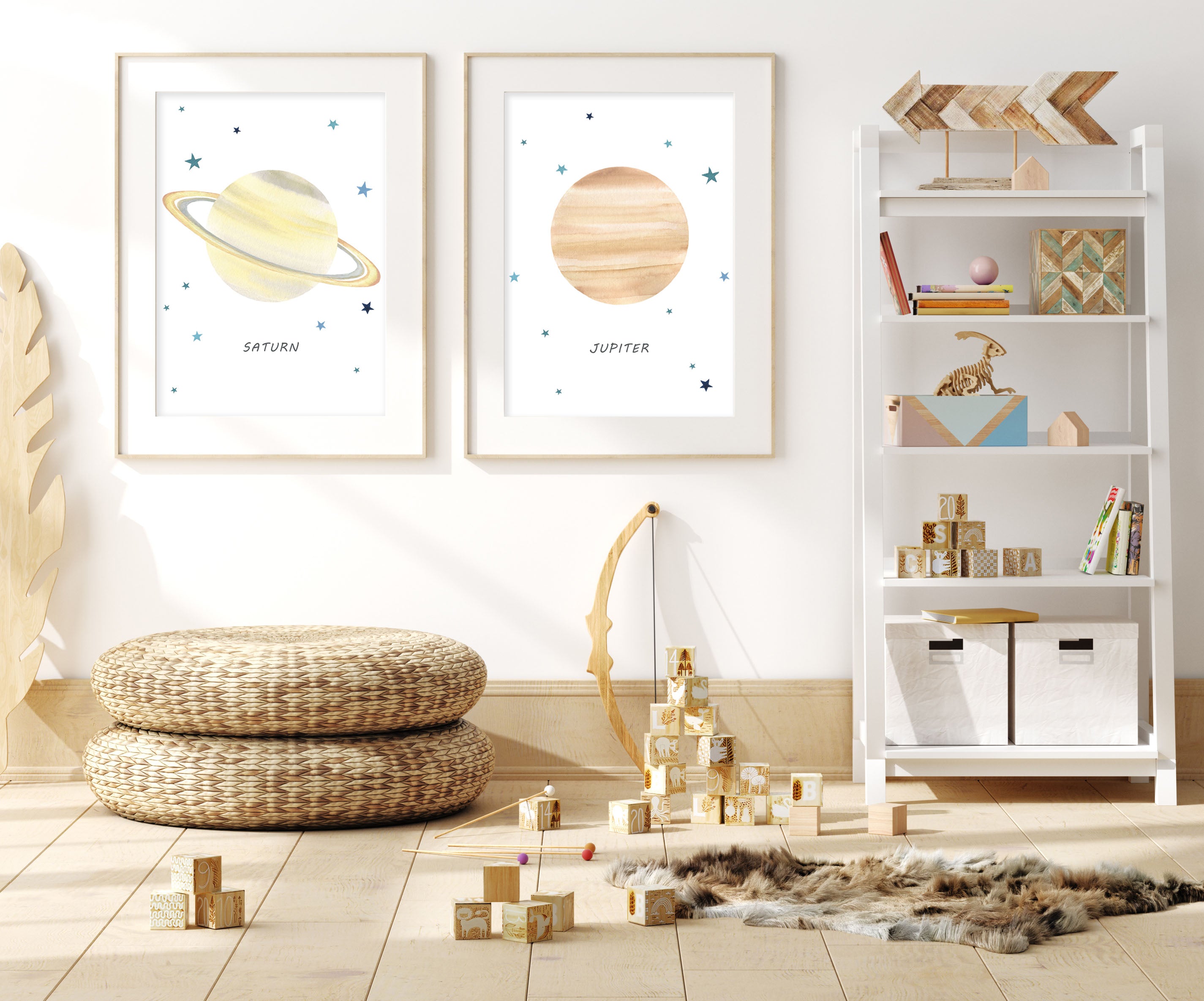 Planet Jupiter Print - Outer Space Nursery - The Small Art Project - Modern Nursery Prints