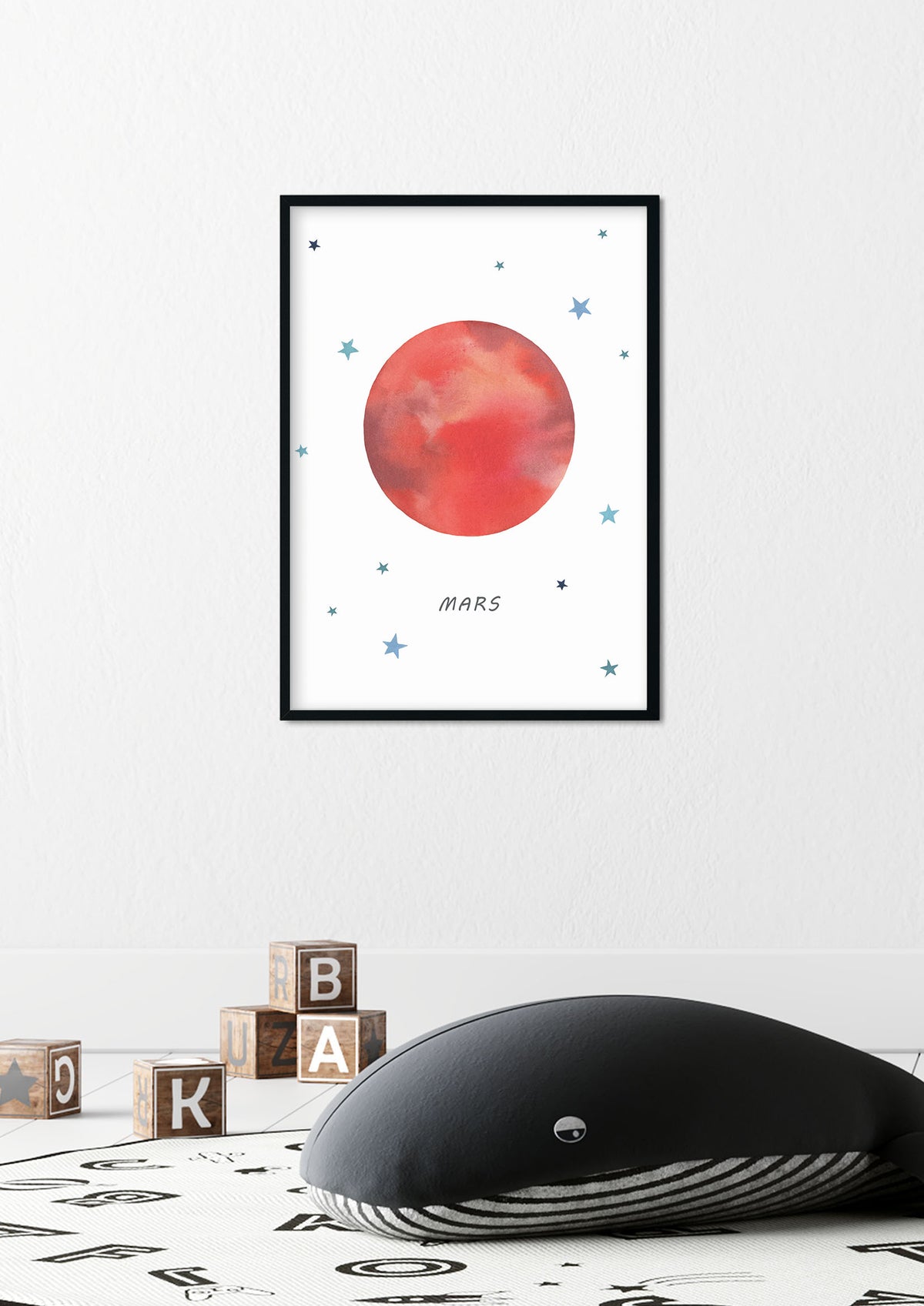 Planet Mars Print - Outer Space Nursery - The Small Art Project - Modern Nursery Prints