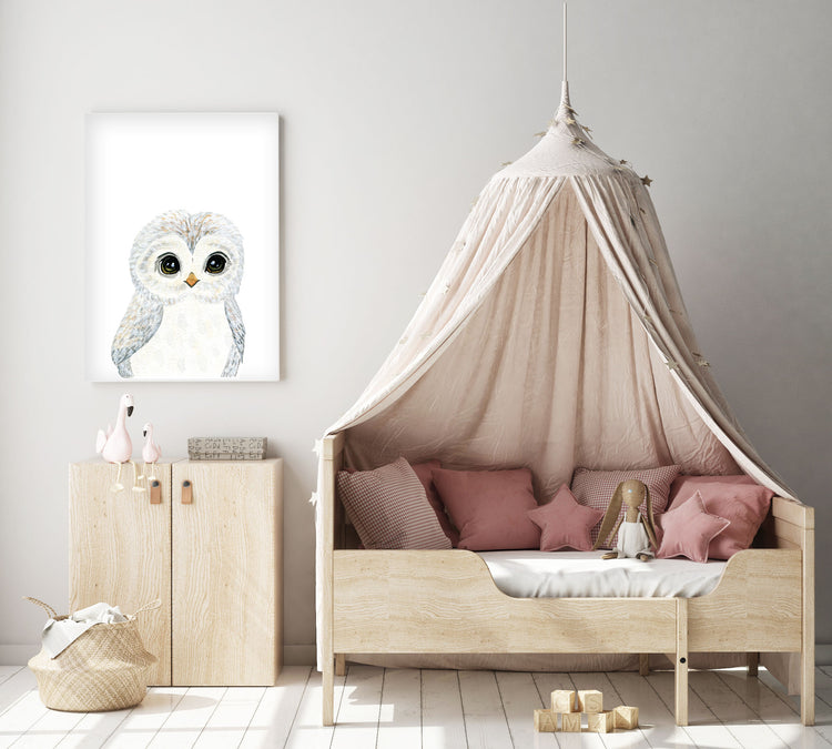 Baby Owl - Woodland Animals Nursery - The Small Art Project