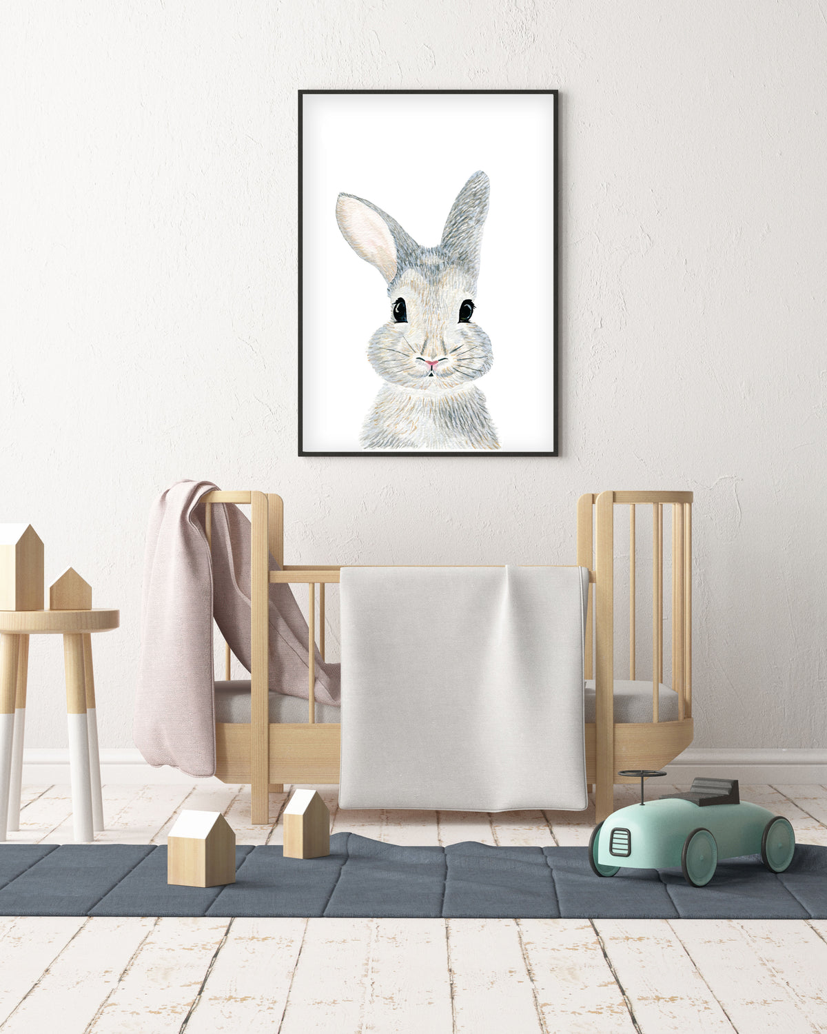 Baby Rabbit - Woodland Animals Nursery - The Small Art Project