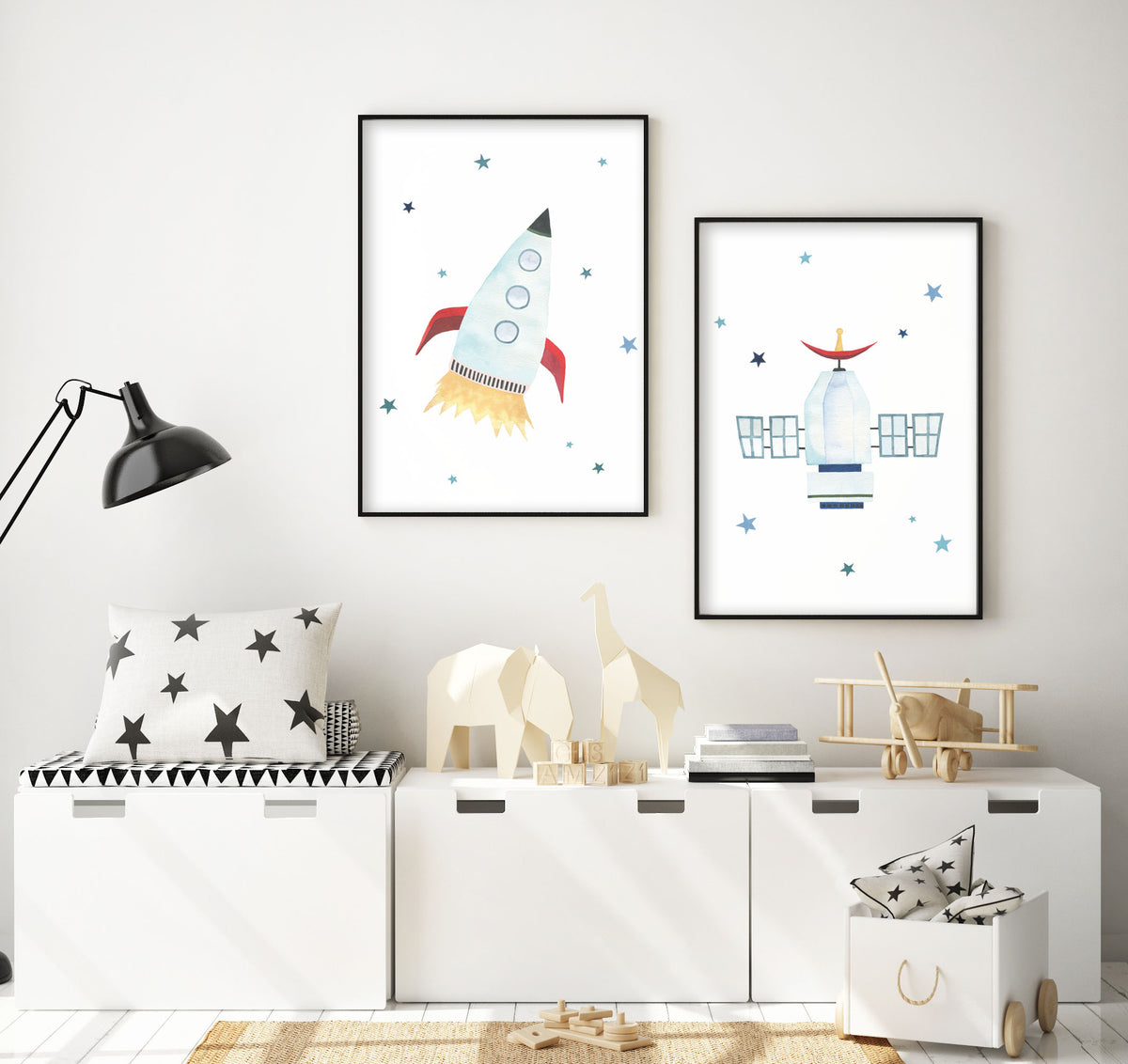 Satellite Print - Outer Space Nursery - The Small Art Project - Modern Nursery Prints