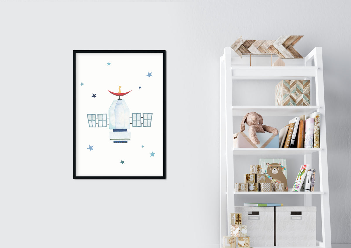 Satellite Print - Outer Space Nursery - The Small Art Project - Modern Nursery Prints