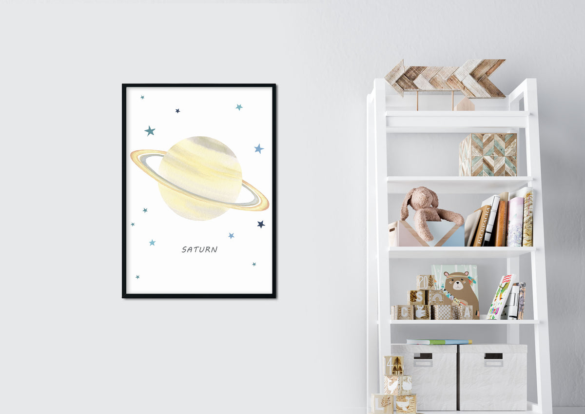 Set of 9 Outer Space Prints - Watercolor Nursery Wall Art - The Small Art Project - Modern Nursery Prints