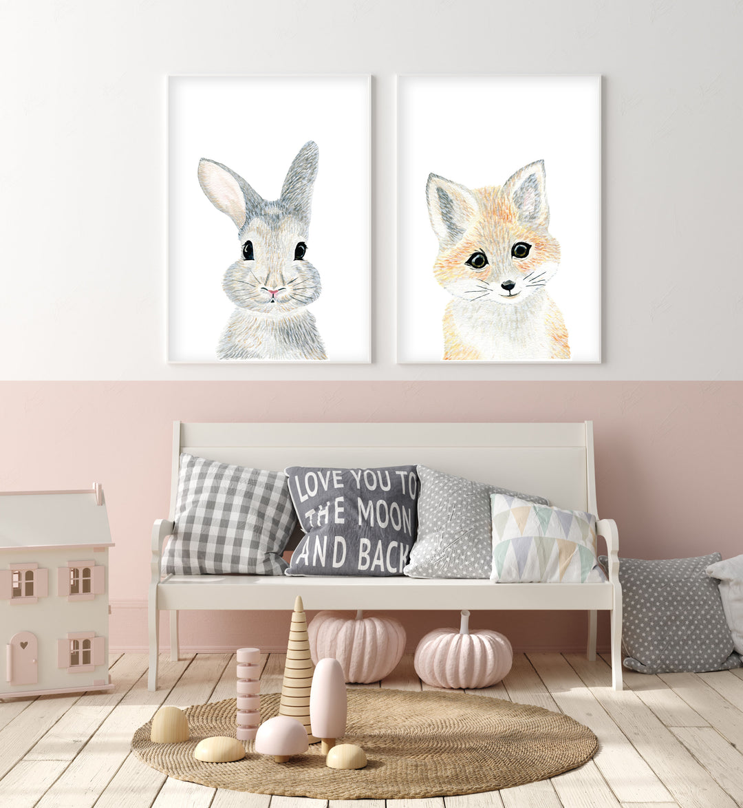 Baby Rabbit - Woodland Animals Nursery - The Small Art Project