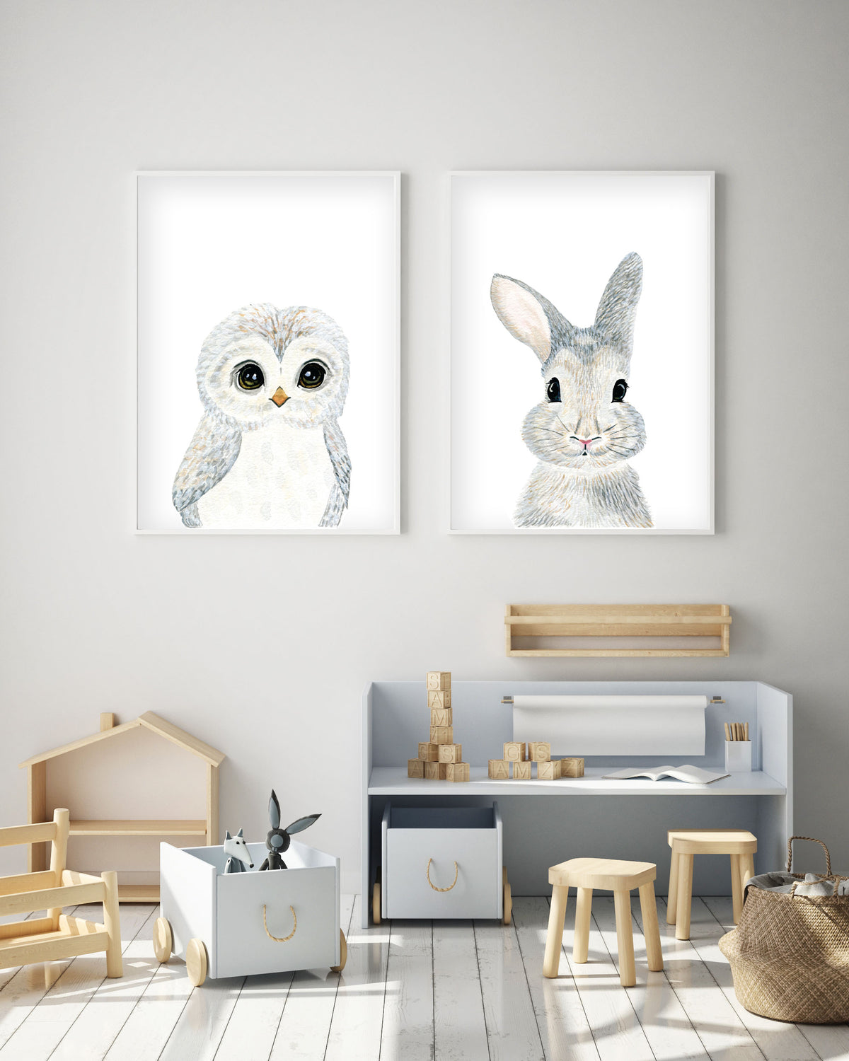 Baby Rabbit - Woodland Animals Nursery - The Small Art Project